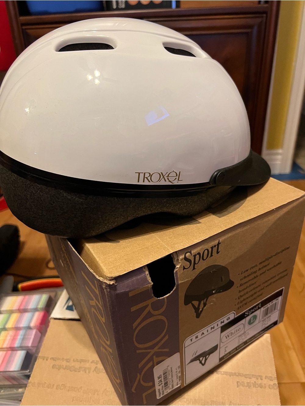 Troxel White Sport Horseback Riding Helmet with Box